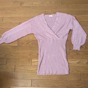 Lilac Ribbed Knit Sweater